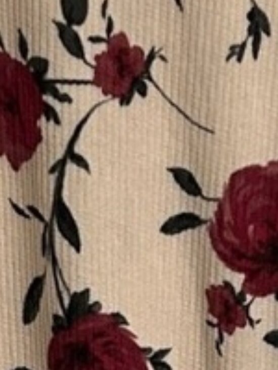 Tops - torrid Cream and Red Floral Long Sleeve Oversized Cotton Top Size 12